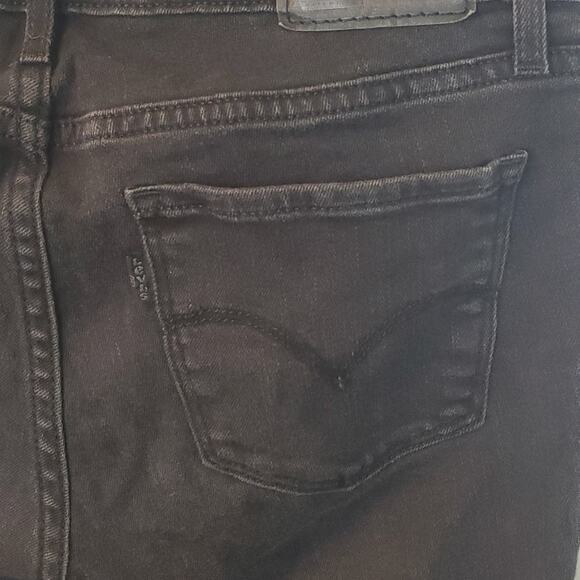 Levi's Flattering Soft Black Crop 711 Skinny Jeans ~Streetwear Flattering Casual - Picture 7 of 12